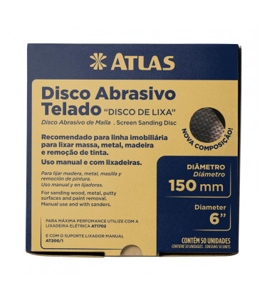 DISCO ABRASIVO TELADO 150 GRAO 80